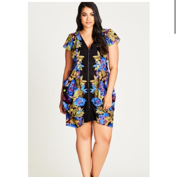 City Chic Dresses & Skirts - City chic tunic zip luxury dress- “peacock” color. Size XS/ 14W. NWT.